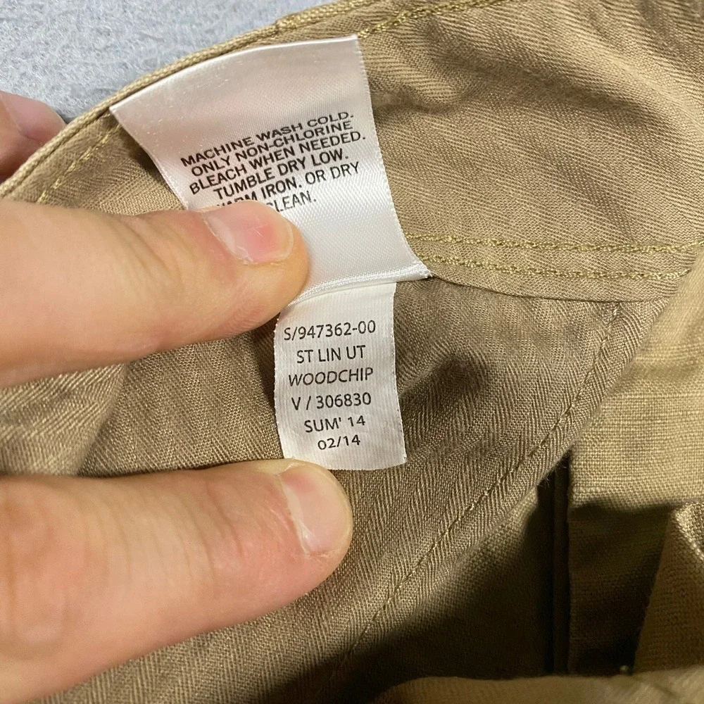 Banana Republic Linen Blend Pants Mens 33x34 Tan Chino Beach Casual